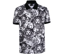 Poloshirt mit Löwen-Print