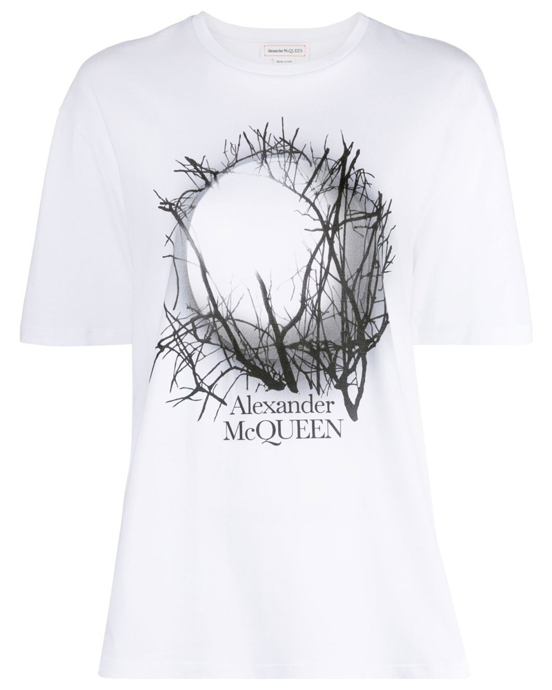 Alexander McQueen Damen T-Shirt mit grafischem Print