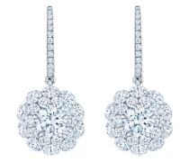18kt Weißgold-Cluster-Ohrringe mit Diamanten
