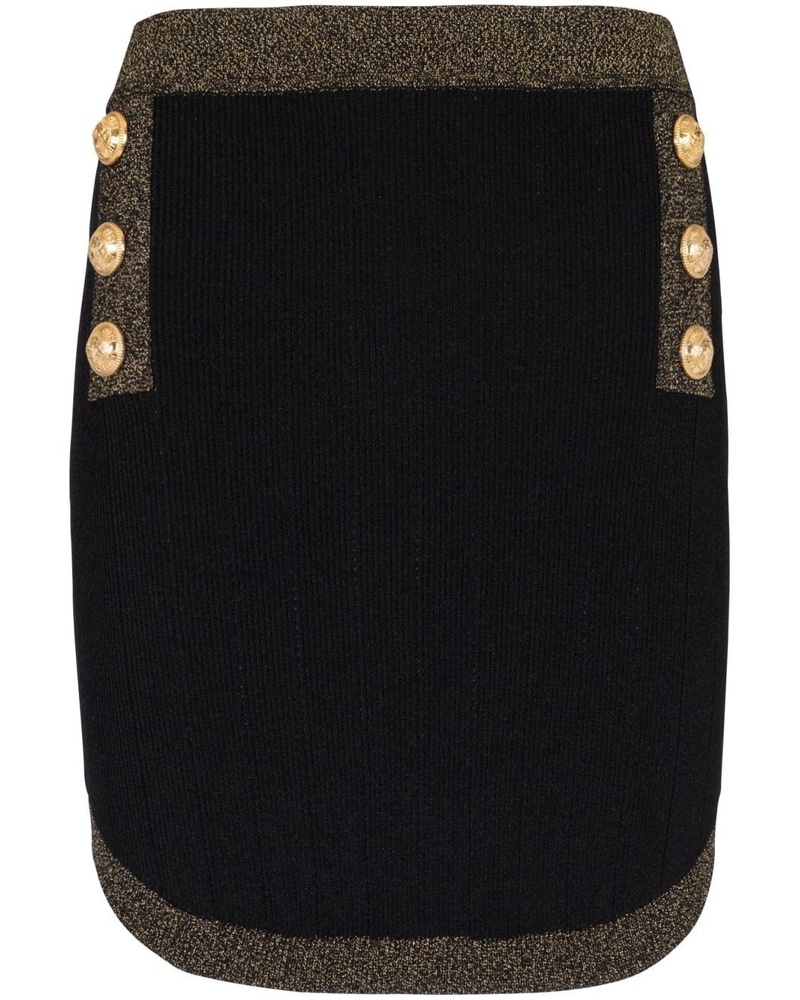 Balmain Damen Rock mit Knöpfen