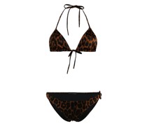 Neckholder-Bikini mit Leoparden-Print