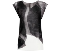origami-print knitted vest