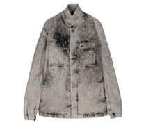acid-wash cotton-blend denim jacket