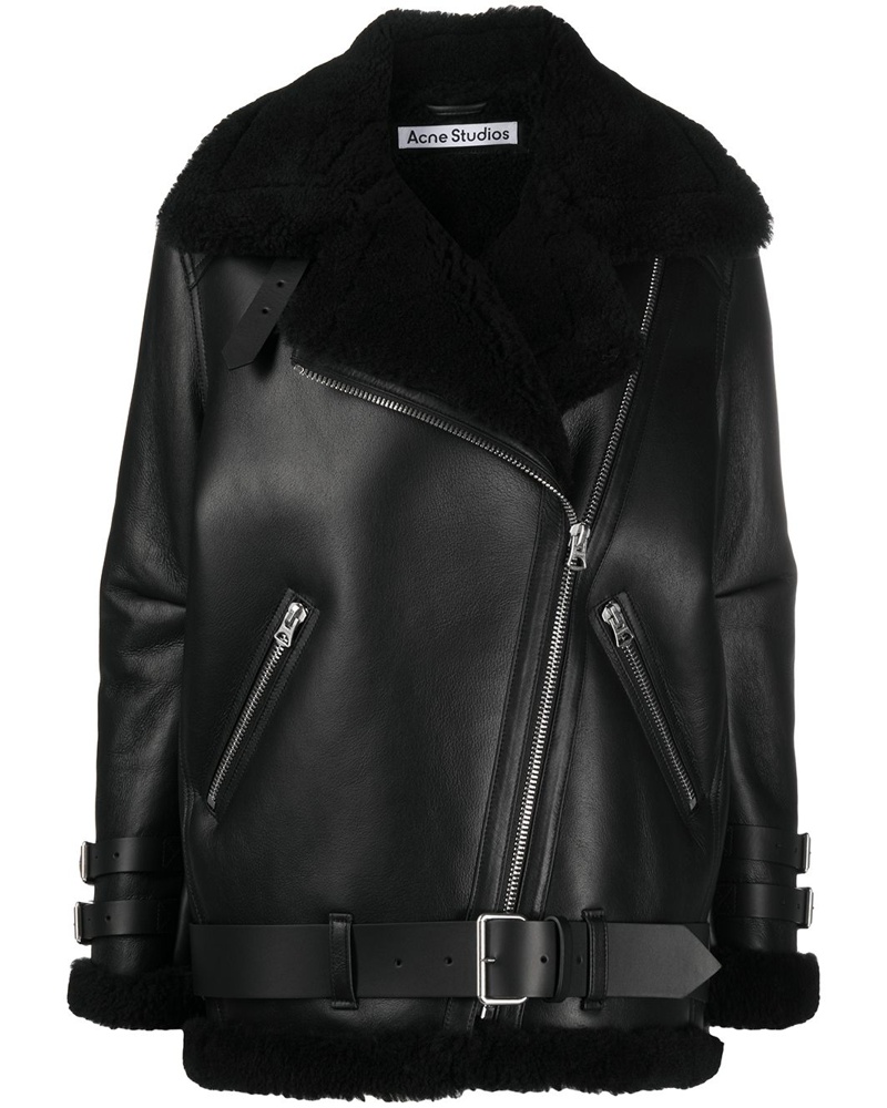 Acne Studios Damen Jacke mit Shearling-Besatz