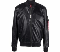 Bomberjacke aus Faux-Leder