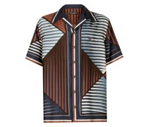 Seiden-Hawaiihemd mit geometrischem Print