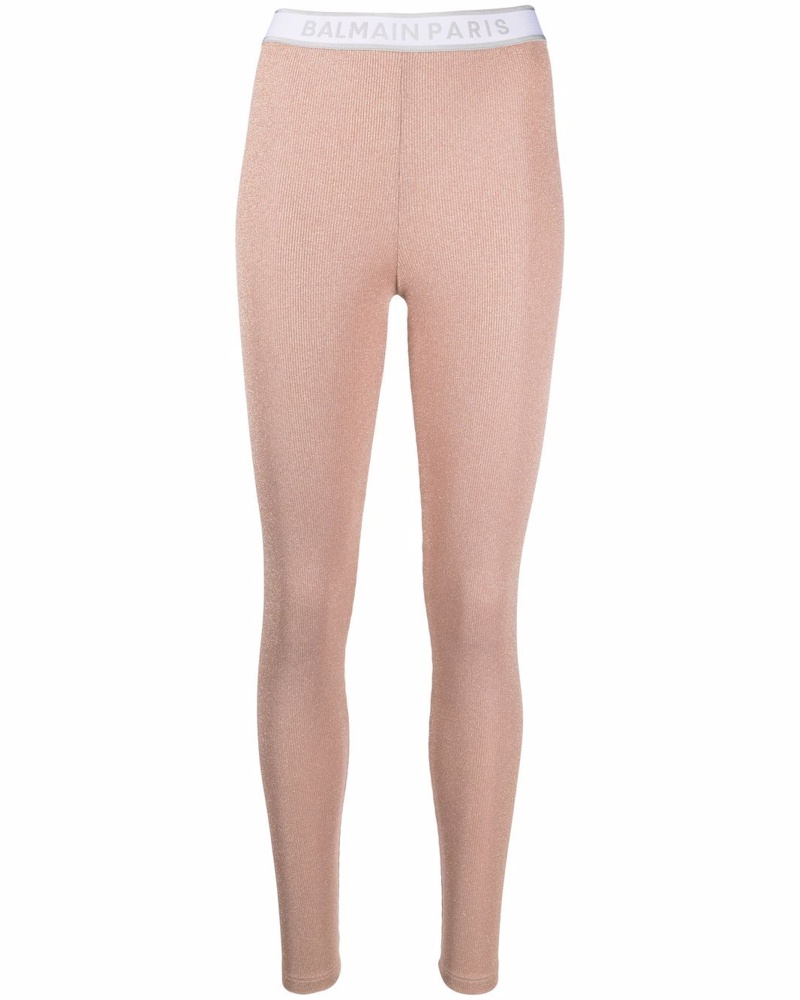 Balmain Damen Leggings im Metallic-Look