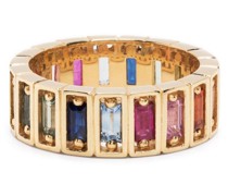 18kt Memoire-Weißgoldring mit Saphiren