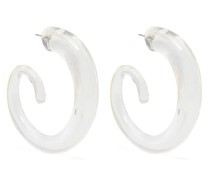 logo-sculpted hoop earrings