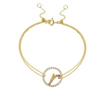 18kt Love Letter R Gelbgoldarmband mit Diamanten