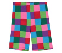 checkerboard skinny shorts