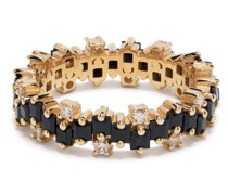 18kt Gelbgoldring mit Saphir und Diamanten