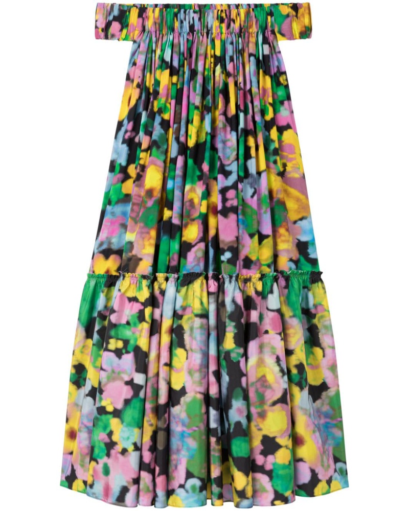 AZ FACTORY Damen Midikleid mit Blumen-Print