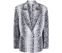 Blazer mit Pythonleder-Print
