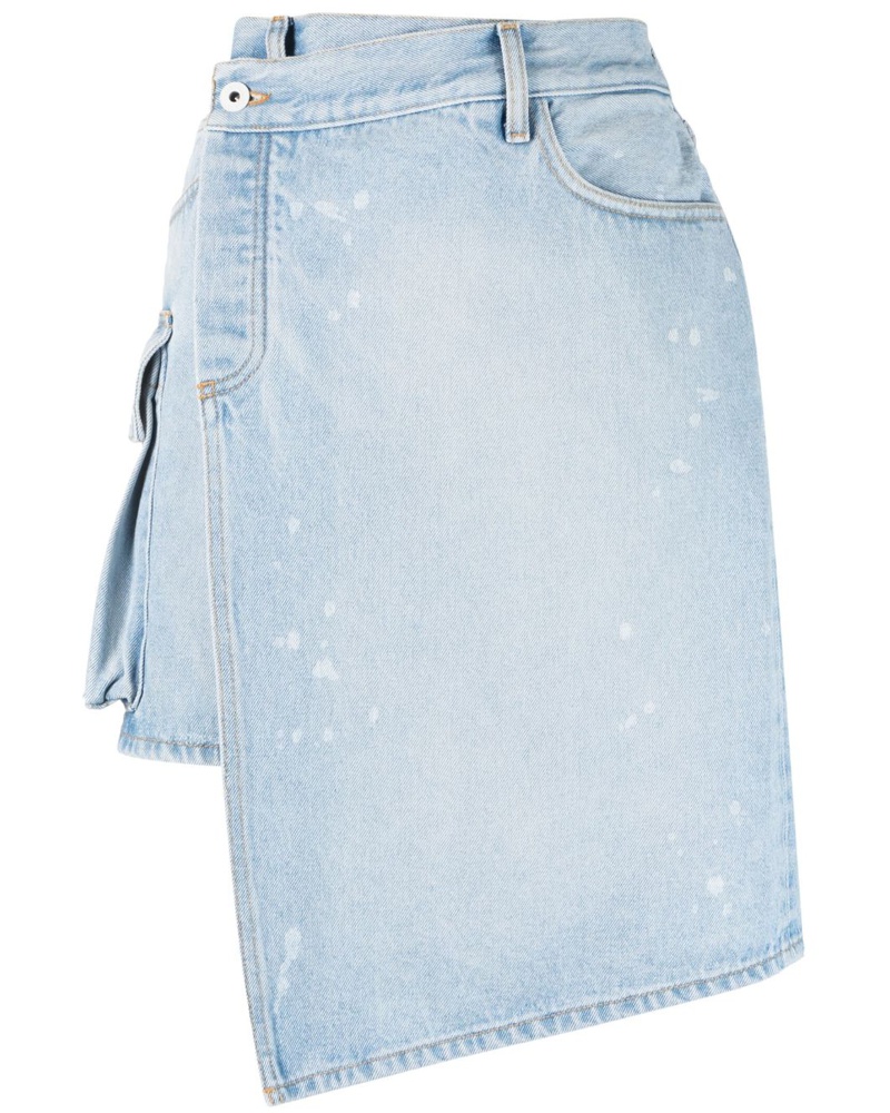 OFF-WHITE Damen Asymmetrischer Jeansrock