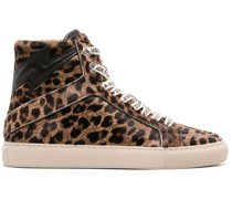 High-Top-Sneakers mit Leopardenmuster