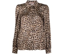 leopard-print button-up shirt