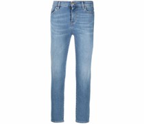 Skinny-Jeans mit Pailletten-Logo