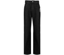 Gerade Jeans mit Logo-Stickerei
