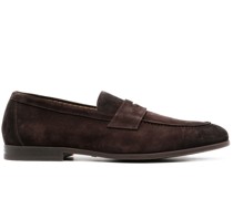 penny-strap suede loafers