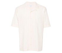 embroidered-stripes cotton shirt