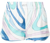 Iride-print silk shorts