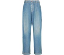 Halbhohe Wide-Leg-Jeans