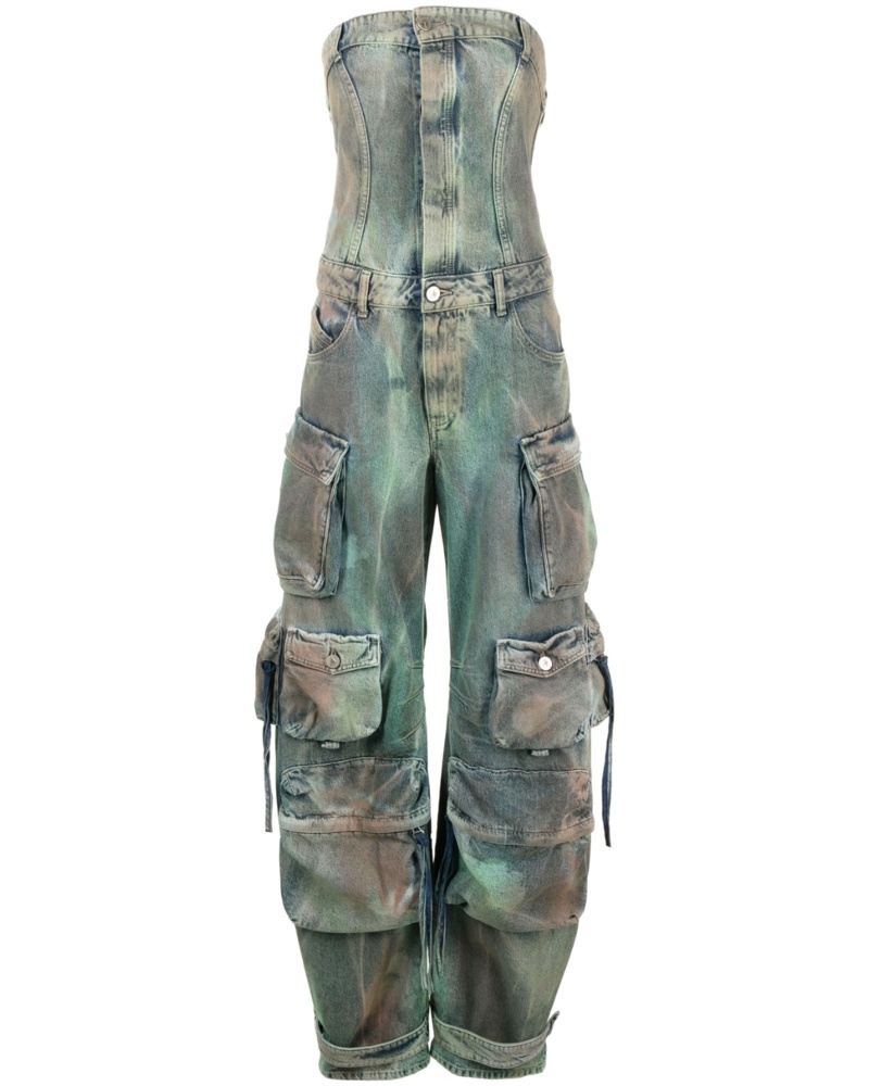 ATTICO Damen Jumpsuit mit Camouflage-Print