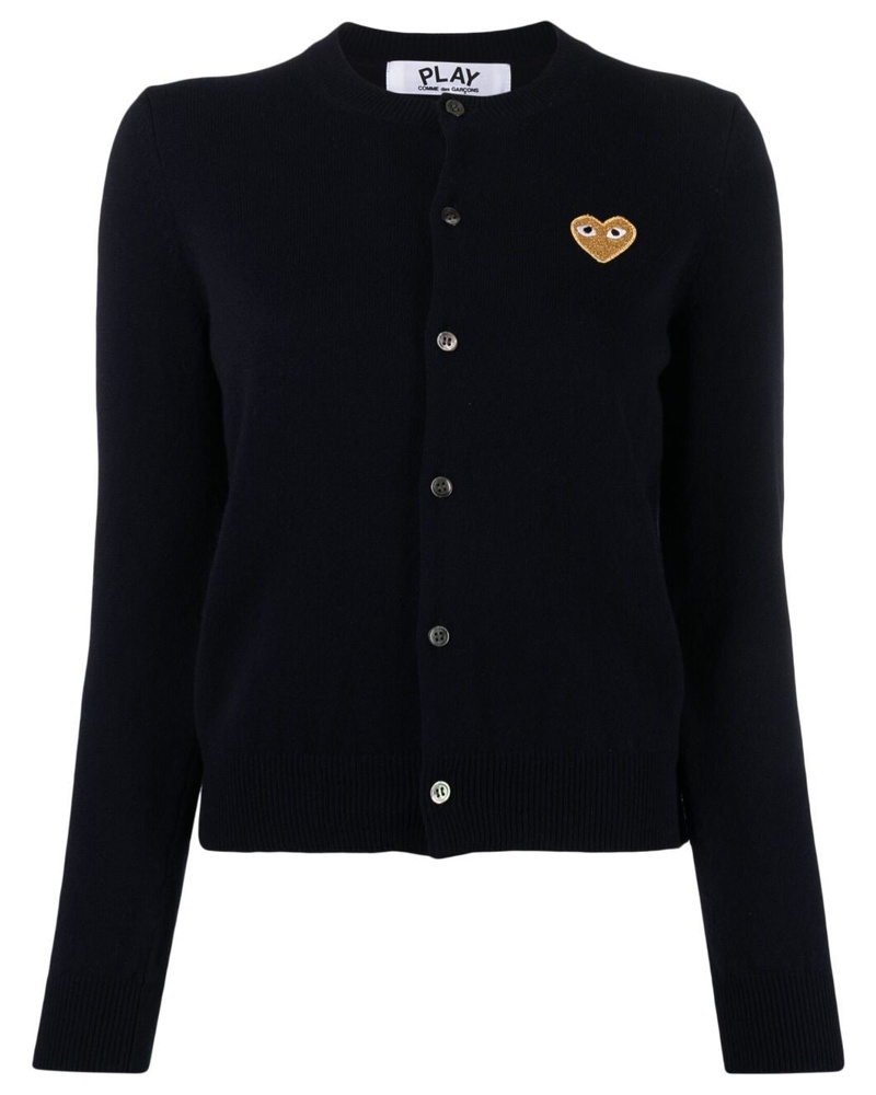 Comme des Garçons Damen Cardigan mit Herz-Patch