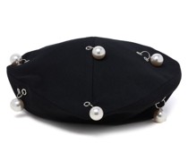 Gestrickte Baskenmütze mit Perlen