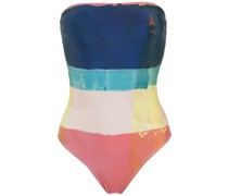 Badeanzug mit Bandeau-Print