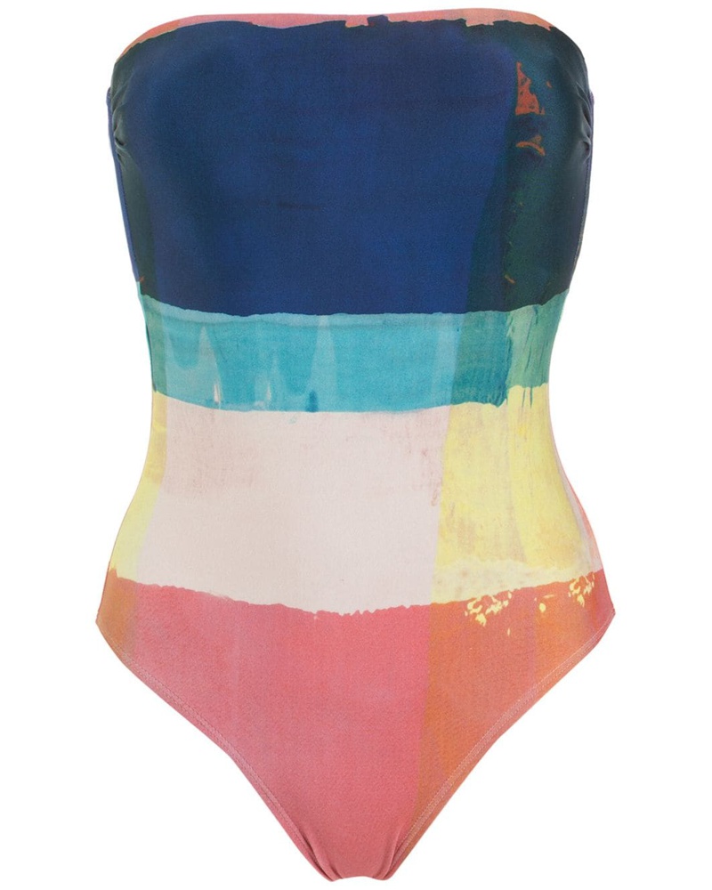 Lenny Niemeyer Damen Badeanzug mit Bandeau-Print