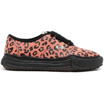 leopard-print low-top trainers