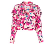 Seidenbluse mit Blumen-Print