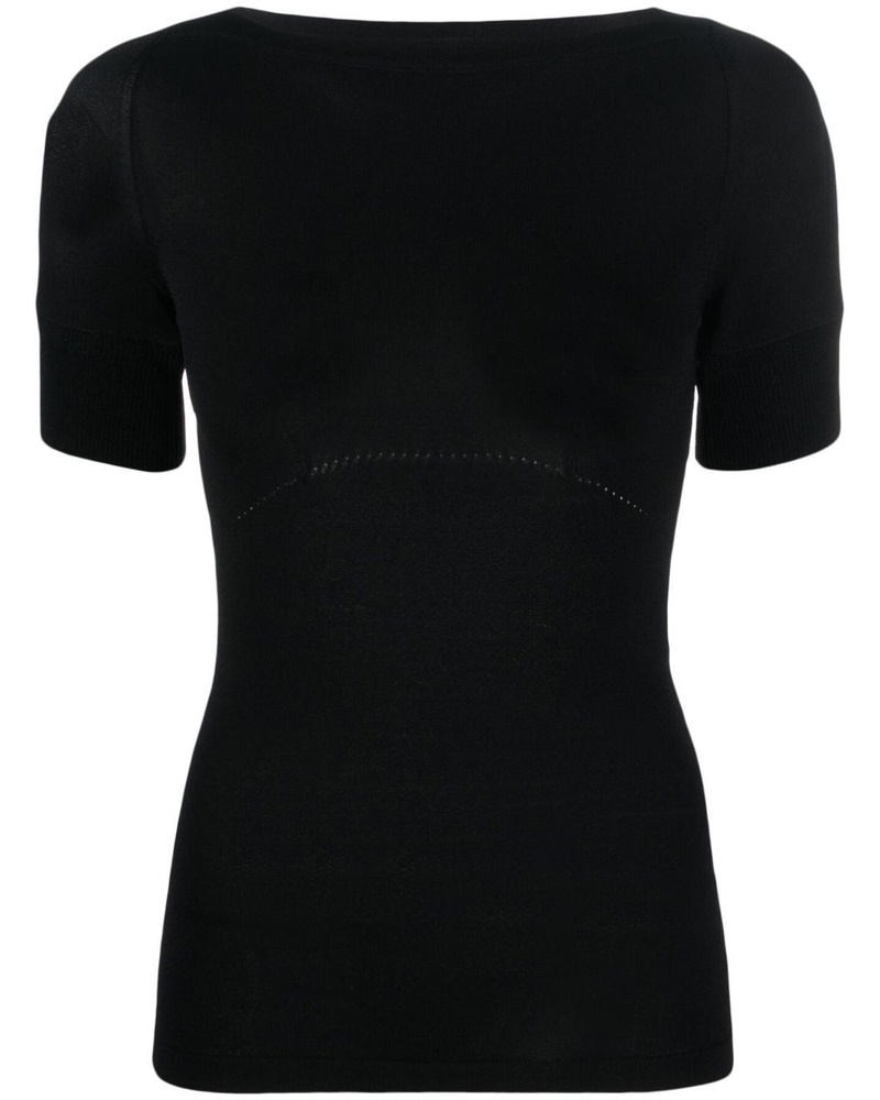 Christophe Lemaire Damen T-Shirt mit U-Boot-Ausschnitt