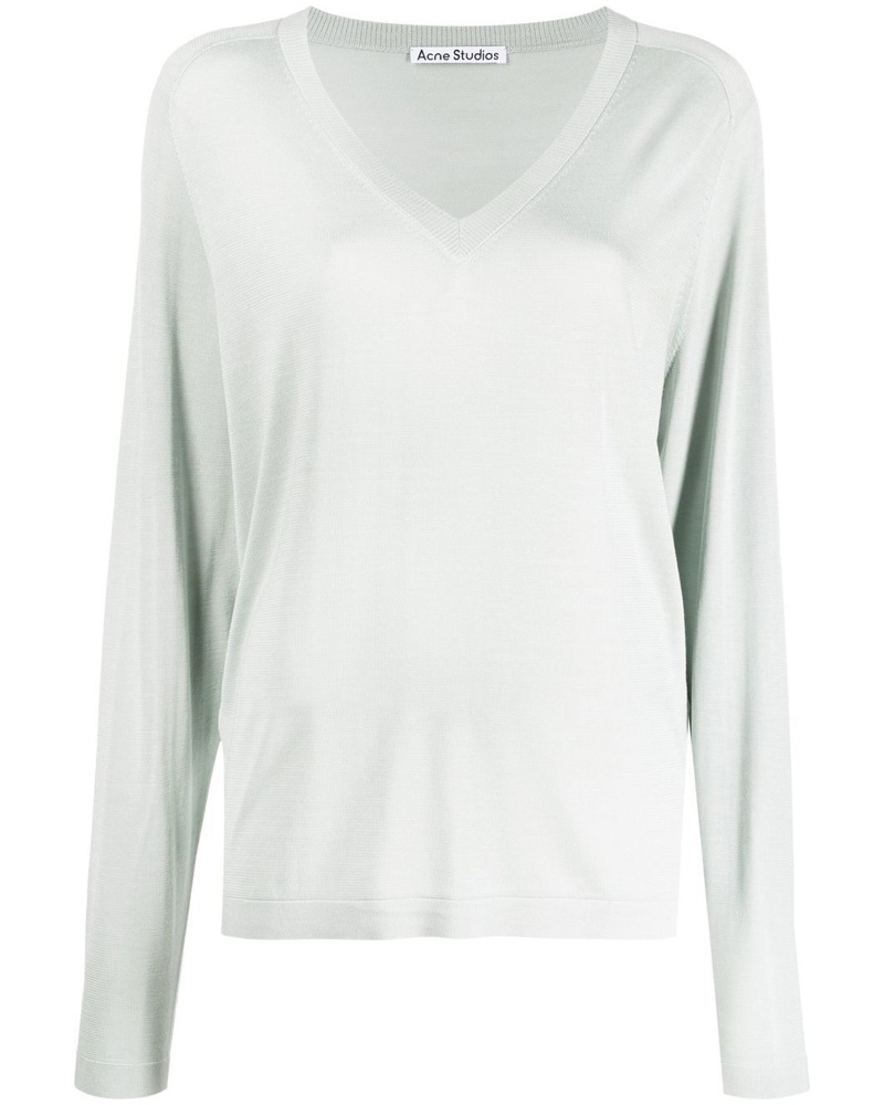 Acne Studios Damen Seidenpullover mit V-Ausschnitt