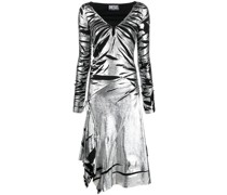 Metallisches D-Rilt Midikleid