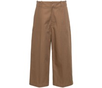cotton twill cropped trousers