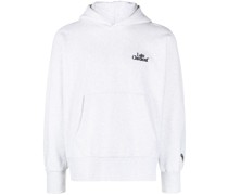 Melierter Hoodie mit Logo-Stickerei