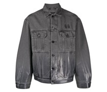 Jeansjacke mit Logo-Stickerei