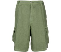 Halbhohe Cargo-Shorts aus Leinen