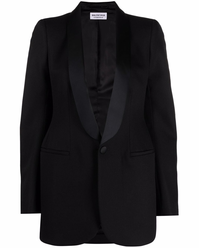 Balenciaga Damen Mantel mit Smoking-Revers