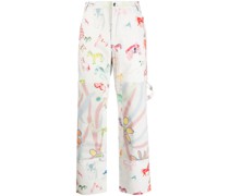Gerade Hose mit grafischem Print