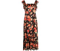 Gerüschtes Kleid mit Blumenmuster