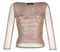 logo semi-sheer top