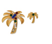 Palm Ohrringe mit Schmucksteinen