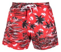 Badeshorts mit Palmen-Print
