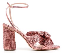 Camellia pleated knot 90mm sandals