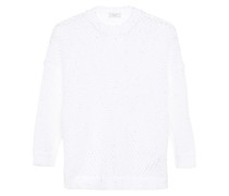 sequin-embellished open-knit Pullover