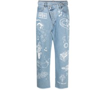 Boyfriend-Jeans im Distressed-Look